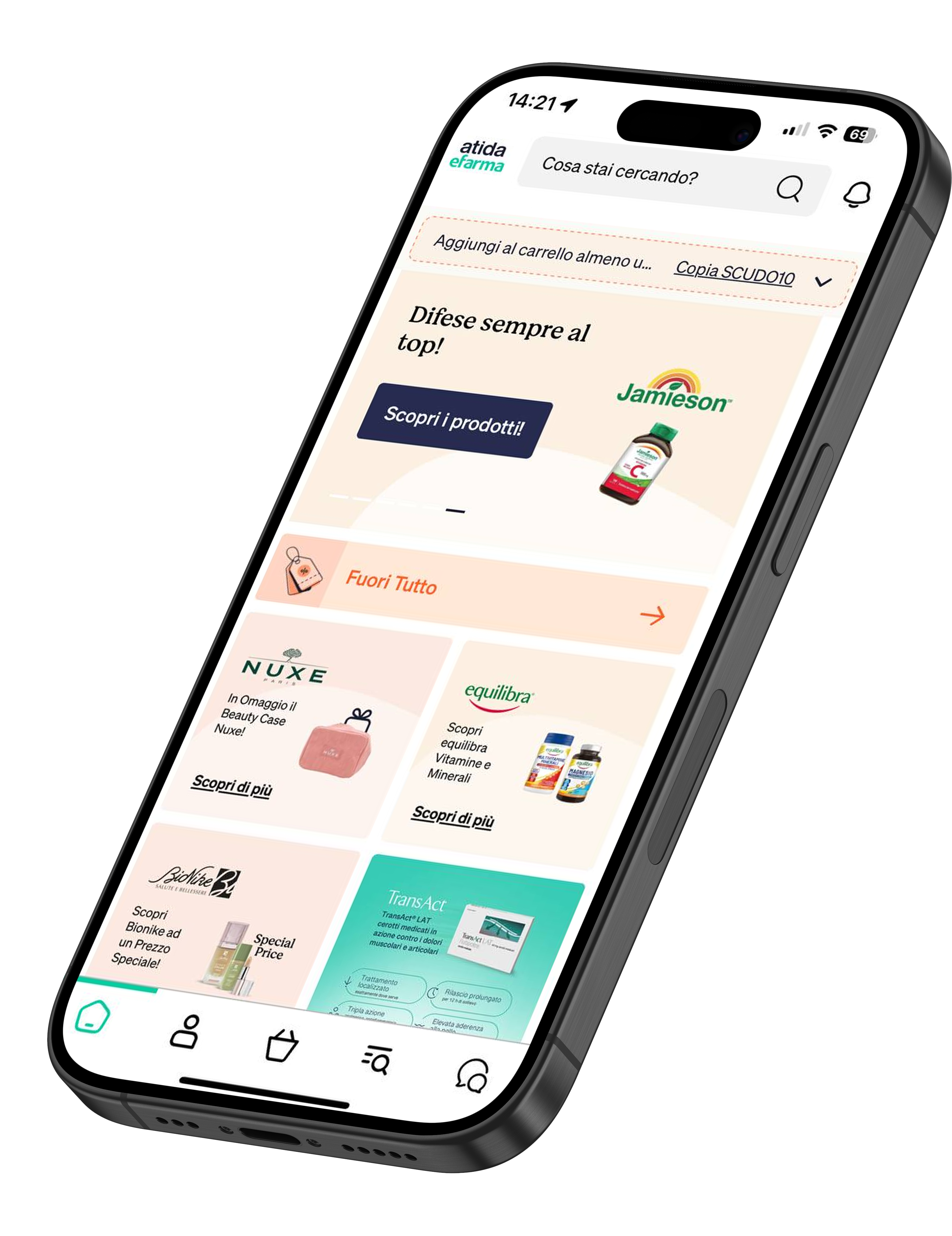 Mockup app eFarma su smartphone